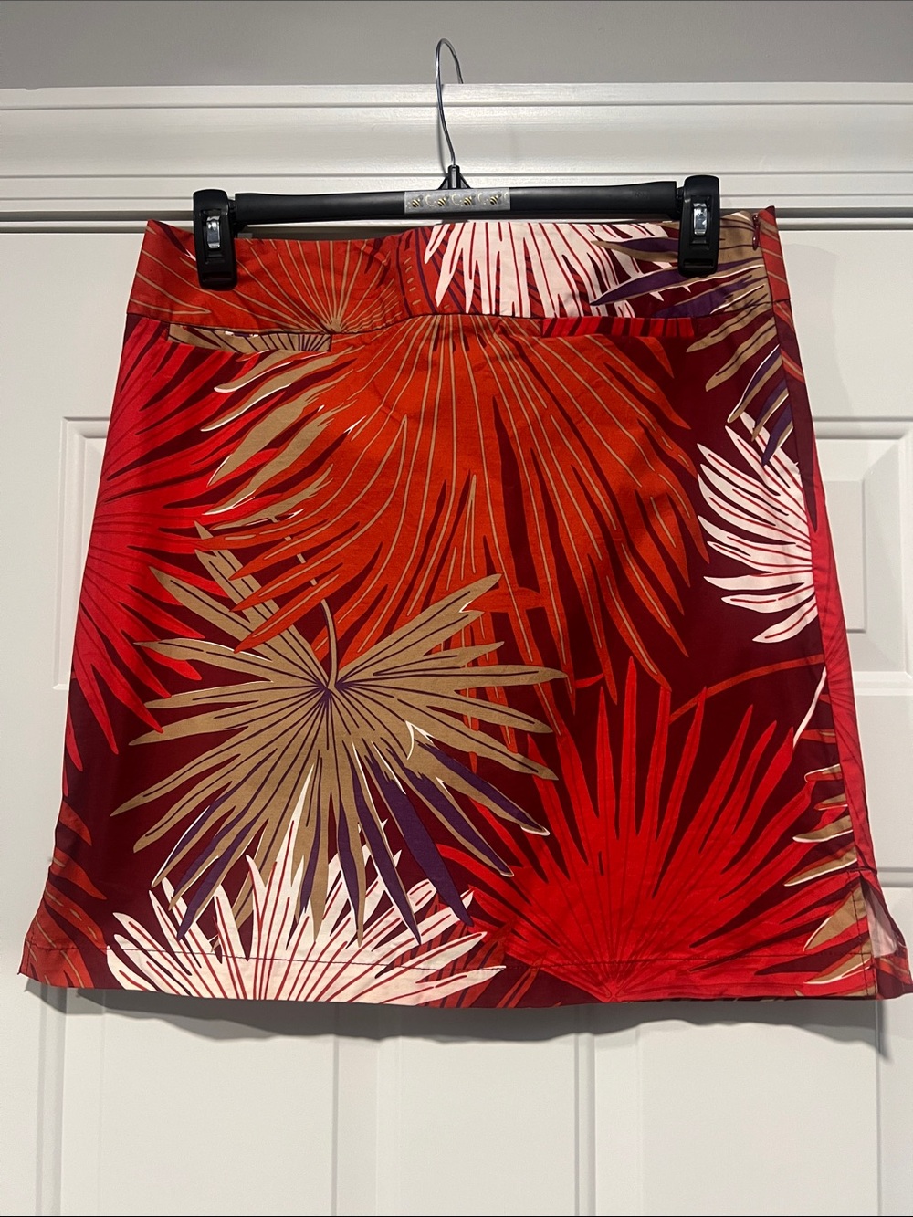 Vintage Gap Sz 12 Bold Red Tropical Print Skirt Resort Cruise Vacation Beach